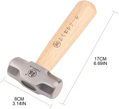 Miniatura 2 de Martillo octogonal de mango corto de madera maciza Pulido y textura única Cabeza de acero de alto carbono Tamaño 1LB Mini martillo FO6028B Martillo