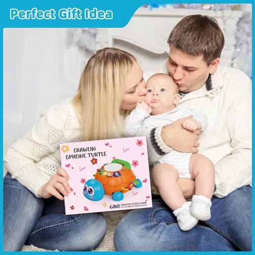 Miniatura 6 de Hanayo Juguetes para bebés de 6 a 12 meses, juguetes musicales de tortuga para bebés que gatean para niñas de 12 a 18 meses, juguete educativo