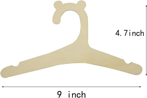 Miniatura 6 de Percha de madera ecológica para recién nacidos, para ropa de bebé, ganchos de madera para colgar ropa, juego de 20 piezas (9 pulgadas)