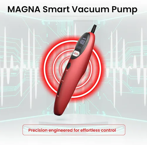 Miniatura 10 de LeLuv Magna LCD Smart Aspiradora de Mano Controladora Bomba de Vacío USB Recargable Modos Programables o Manuales - Suave Rojo de Silicona