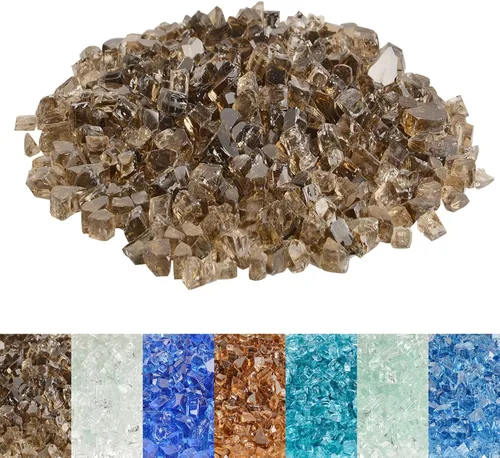 Miniatura 20 de Skyflame Vidrio de fuego de alto brillo de 10 libras para hoyo de fuego, chimenea y paisajismo (1/2 pulgada, azul aguamarina)