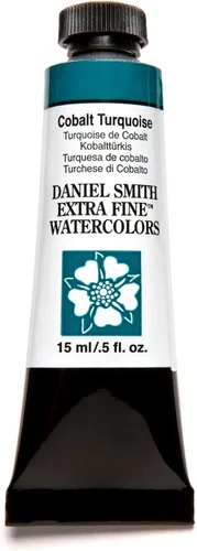 DANIEL SMITH 284600029, tubo de pintura acuarela extrafina de turquesa cobalto de 15 ml, 0.5 fl oz (paquete de 1)