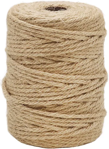 Vivifying Cuerda de yute, cuerda de yute natural de 165 pies y 0.157 in de grosor para manualidades, lazos de jardín, plantas trepadoras, colgar y