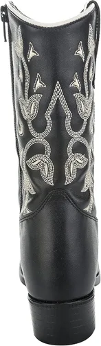 Miniatura 4 de TuffRider Botas occidentales florales negras para niños pequeños, color negro, con calcetines a rayas surtidos