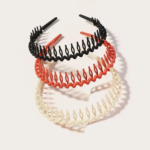 Miniatura 5 de WOVOWOVO Bandas de plástico para el cabello con dientes, 10 paquetes de diademas finas para mujeres, niñas, adolescentes, bandas peine
