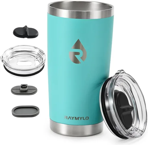 Miniatura 12 de RAYMYLO Vaso de café de viaje aislado de 20 onzas, tapa deslizante desmontable y a prueba de derrames para una limpieza profunda, taza de café