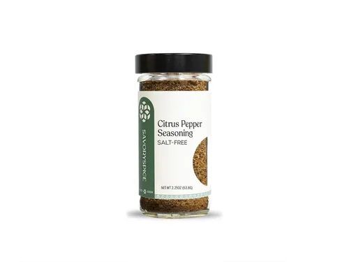 Savory Spice - Condimento de pimienta cítrica (sin sal), condimento de naranja, ajo y pimienta de limón (sin sal) para asar pollo, alas, pescado y