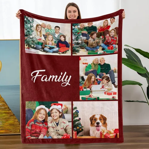 Miniatura 33 de TURMTF Manta personalizada con foto para mamá de hija e hijo, regalos de boda personalizados para ella, él, pareja, esposa, marido, novia, novio