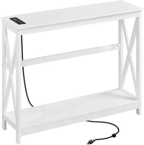 Miniatura 14 de Topeakmart Sofá consola, mesa de entrada de 2 niveles con estante de almacenamiento, mesa de sofá estrecha para entrada, pasillo, sala de estar
