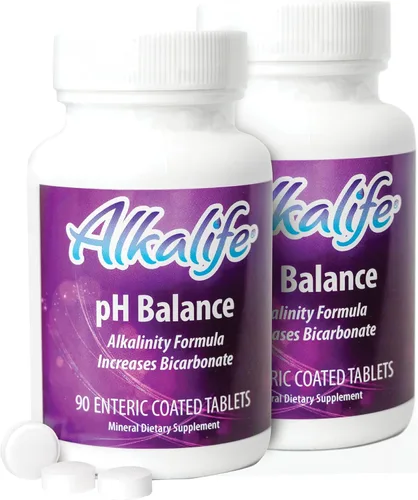 Miniatura 9 de Alkalife Tabletas de equilibrio de pH, 1 paquete, soporte mineral alcalino sin botellas, recubierto entérico para una máxima absorción, bicarbonato
