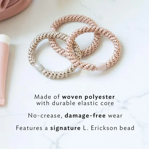 Miniatura 5 de L. Erickson Lazos para el cabello grueso, paquete de 15 tubos para poni Grab & Go - Bandas sin arrugas sin daños con fuerte sujeción para mujeres