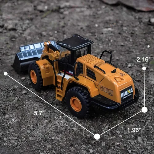 Miniatura 4 de Gemini&Genius Cargador de ruedas de alta resistencia, juguetes para vehículos de construcción a escala 1:60, niveladora fundida a presión, pala