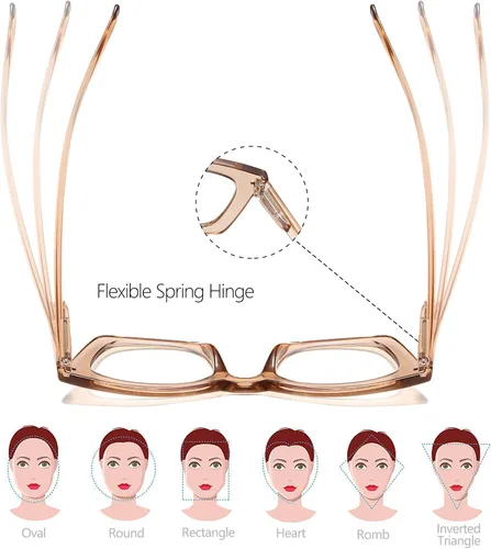 Miniatura 5 de Lentes de lectura elegantes para mujer con bloqueo de luz azul y bisagra de resorte Mix 6