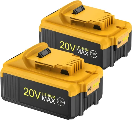 Paquete de 2 baterías de iones de litio de 6.0Ah 20V Max para Dewalt – Reemplazo para baterías Dewalt Dewalt DCB201, DCB200, DCB205, DCB206, DCB207