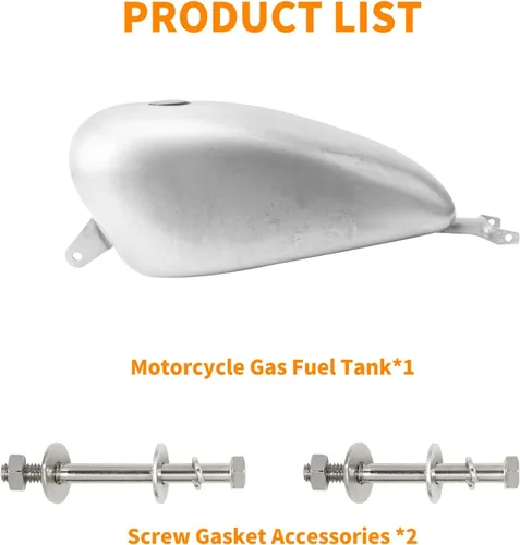Miniatura 5 de Tanque de combustible para motocicleta de 3.3 galones, tanque de gasolina de 12.5 L, apto para Harley Sportster XL 883 1200 2007-2022 (estilo A)