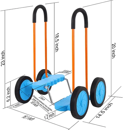 Miniatura 3 de Bicicleta de pedal de equilibrio para niños, vehículo de entrenamiento Hoverbard, scooter de ejercicio de equilibrio de confianza en uno mismo, Azul