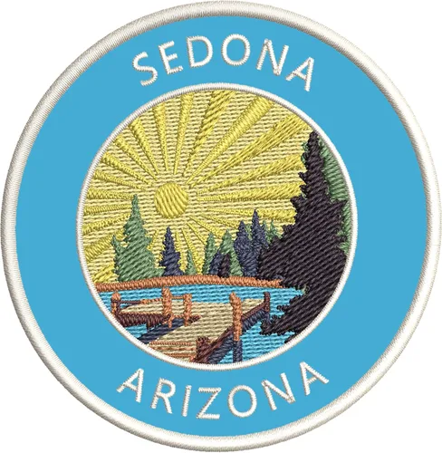 Miniatura 8 de Lake Dock - Sedona - Arizona - Bordado de 3.5 pulgadas para planchar o coser, parches decorativos para vacaciones, aventura, tema novedoso
