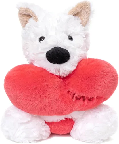 Miniatura 11 de Ditucu Love Bunny - Peluche de conejo con soporte de corazón rojo de 9.8 pulgadas, lindo conejo de peluche suave, juguetes románticos y dulces