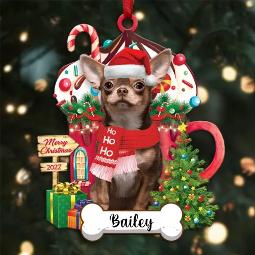 Miniatura 83 de Amantes de los perros de Navidad – Navidad de perros disponibles para muchos perros Shi Tzu – Adorno con forma personalizada, adorno de Navidad