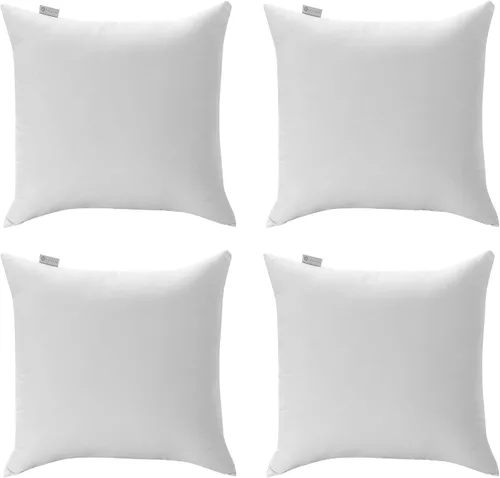 Acanva Rellenos de almohada para cama, sofá, relleno de poliéster ultra suave para cojín decorativo, forma cuadrada, 18 pulgadas, 4 unidades, color