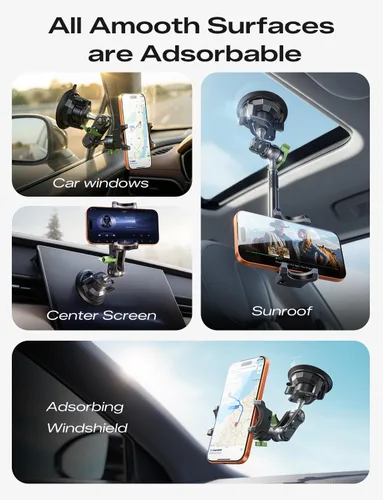 Miniatura 2 de MAGIC JOHN Soporte para teléfono de coche, soportes ultraduraderos de metal para tu coche, soporte para teléfono celular de rotación 360°