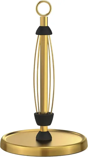Toallero de papel dorado para encimera, decoración de accesorios de cocina dorados, lágrima con una sola mano, acero inoxidable, base pesada,