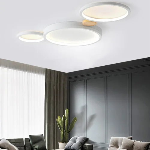 Miniatura 7 de Lámpara de techo LED de 3 luces, 22 pulgadas, moderna lámpara de techo empotrada de madera de 20 W regulable para sala de estar, dormitorio, cocina