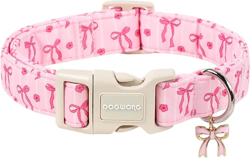 Miniatura 9 de DOGWONG Collar de Algodón Navideño para Perro, Collar de Perro Rojo de Papá Noel, Collares Duraderos para Mascotas de Fiestas Navideñas, Lindo Rojo