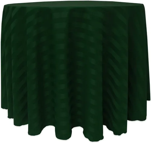 Miniatura 30 de ULTIMATE TEXTILE Mantel redondo de rayas satinadas de 84 pulgadas color marfil crema