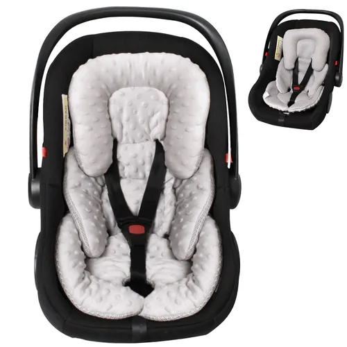 Miniatura 7 de Inserto para asiento de automóvil infantil, cojín reversible 2 en 1 para asiento de automóvil para recién nacido, soporte para la cabeza y el Negro