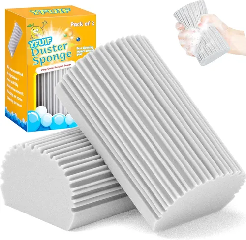 Miniatura 13 de Paquete de 4 Esponjas Limpiadoras Húmedas, Borrador de Esponja Mágica para Limpieza del Hogar, Plumeros Reutilizables Suministros de Limpieza