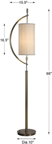 Miniatura 4 de Uttermost Balaour - Lámpara de pie de latón antiguo de 66 pulgadas