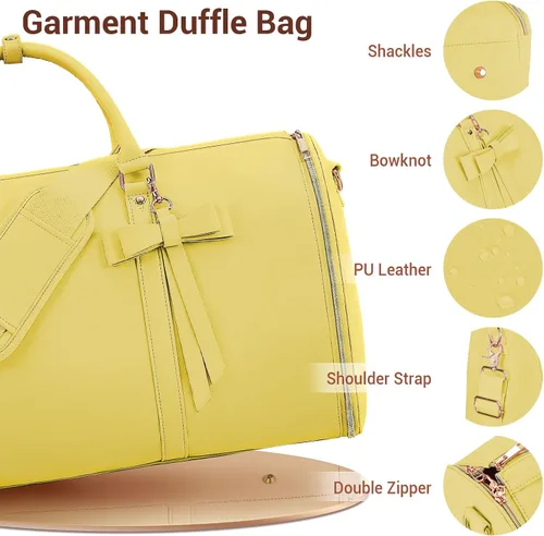 Miniatura 2 de Bolsas de ropa para viajes para mujer, Amarillo, Bolsa de ropa con compartimento para artículos de tocador