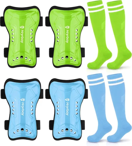 Miniatura 15 de Hryrbay Kids Soccer Shin Guards and Socks Toddler Soccer Shin Pads Protective Defender Gear for Boys Girls Ages 3-15 Great for Training, Matches