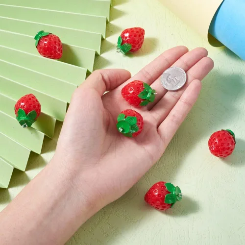 Miniatura 4 de Mega Pet 10 dijes colgantes de resina con diseño de aguacate verde, lindo adorno colgante de comida de imitación de 29 ~ 1.220 in para manualidades