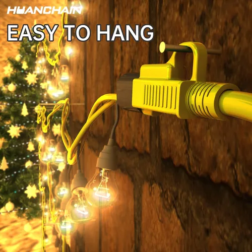 Miniatura 4 de HUANCHAIN Cable de extensión para interiores y exteriores, 50 pies, impermeable, calibre 16/3, flexible, resistente, cable de extensión para Amarillo