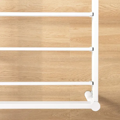 Miniatura 7 de Mellow BREE - Cama de plataforma de metal con cabecera curvada y tapizada, listones de acero, fácil montaje, gris cielo, tamaño matrimonial