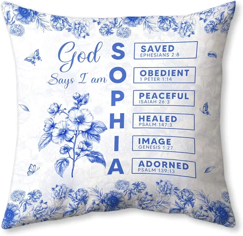 Miniatura 13 de Hyturtle Almohada cristiana personalizada con relleno, regalos religiosos de la Biblia para mujeres, almohada de versículo de la Biblia, regalos