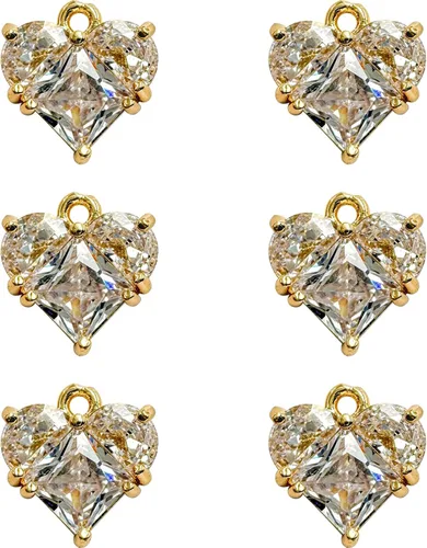 Miniatura 9 de Dijes de latón chapados en oro de circonita de cristal para hacer joyas, pulseras, collares, aretes, colgantes, suministros de manualidades
