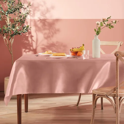 Miniatura 3 de Homiest 1 paquete de mantel de satén de 60 x 84 pulgadas, color oro rosa, mantel de mesa rectangular sedoso, manteles de satén para boda, recepción