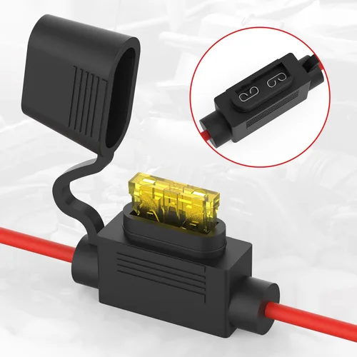 Miniatura 7 de Newdeli Juego de 10 Portafusibles en Línea 14AWG 12V ATO/ATC Impermeable con 100 Fusibles de Hoja Estándar 2A/3A/5A/7.5A/10A/15A/20A/25A/30A/35A AMP