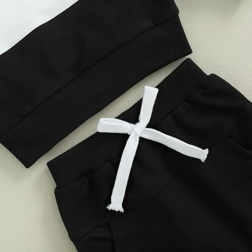 Miniatura 177 de Conjunto de ropa de otoño e invierno para bebé y niño, sudadera larga con capucha y pantalones para niños pequeños, 6, 12, 18, 24 meses, 2T