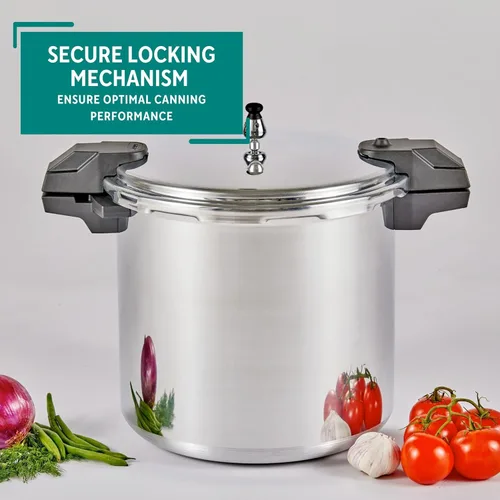 Miniatura 5 de MIRRO Enlatadora a presión de aluminio de 22qt con 3 reguladores y estantes de cocción dobles, 5/10/15 PSI