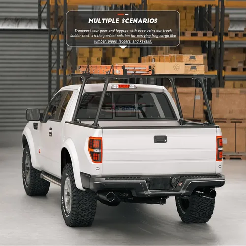 Miniatura 7 de Modelo APX25-Lite Soporte de Escalera de Aluminio Extensible para Camión Soporte de Escalera Ajustable para Camioneta (No Requiere Perforación)