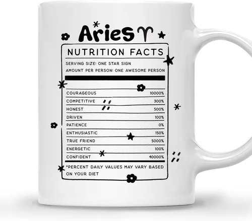 Miniatura 17 de Gossby Aquarius Nutrition Fact Taza de café – Regalo del signo del zodiaco para mujeres, cumpleaños, regalo de astrología de Navidad para mujeres