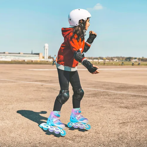 Miniatura 6 de Patines en línea ajustables para niños, niñas y adultos, patines con todas las ruedas que se iluminan para exteriores, para principiantes, jóvenes