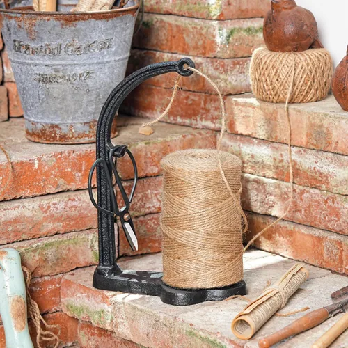 Miniatura 3 de Sungmor Juego de Soporte para Cordel de Jardín de Hierro Fundido - Juego de Cuerda de Yute Natural de 1300 pies y Estante para Cuerda y Tijeras
