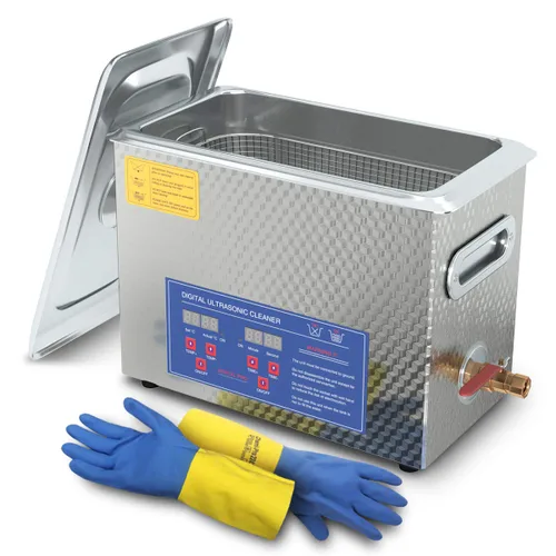 Miniatura 8 de Limpiador ultrasónico de piezas de 200 W calentado 2L (capacidad líquida de 1.5L) para carburadores pequeños, inyectores, pistolas, balas de latón