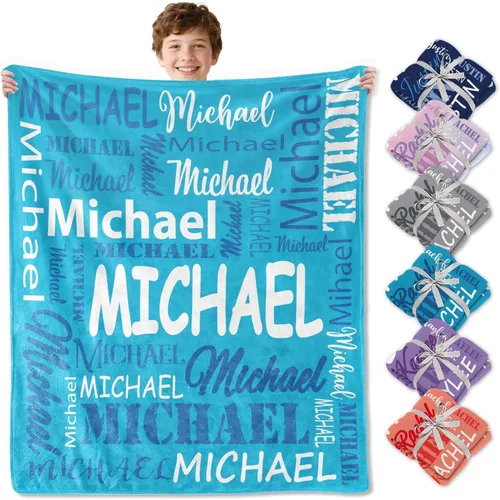 Miniatura 14 de Corissy envía al día siguiente, mantas personalizadas y cobijas personalizadas con nombre, manta de franela personalizada para niños, regalos