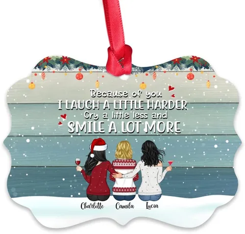 Miniatura 15 de Gossby Adorno personalizado para mejor amiga, regalo de Navidad personalizado con diseño, nombre, regalo de Navidad para mujeres, hermana del alma